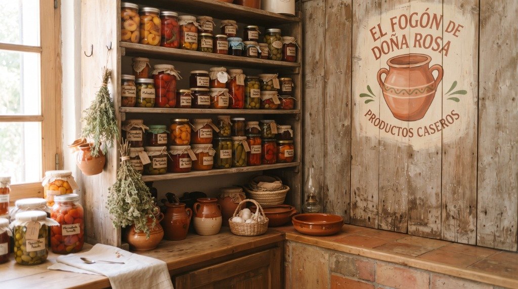 Alacena tradicional de El Fogón de Doña Rosa